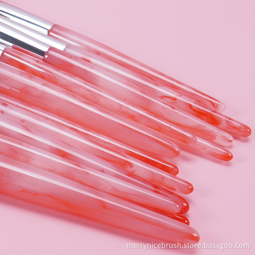 Oem new arrival private label red jade series 14Pcs beili tools eye brush colorful eyebrow makeup brush set free shipping